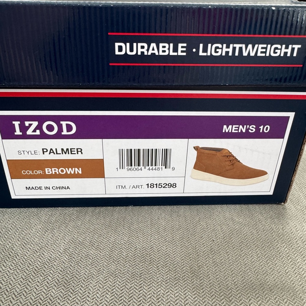 Izod Brown Chukka Boots with White Sole - Picture 2 of 2